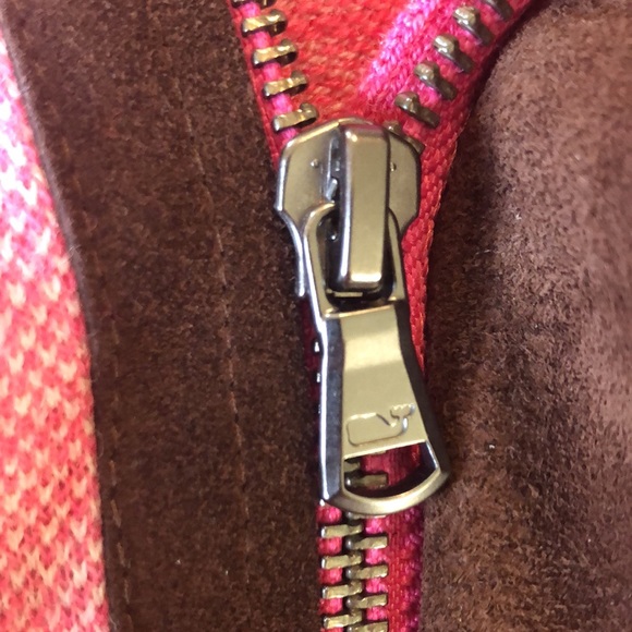 VINEYARD VINES Size XLPink Weave Brown Sueded collar 1/4 zip Merino Wool $229NEW - Picture 10 of 16